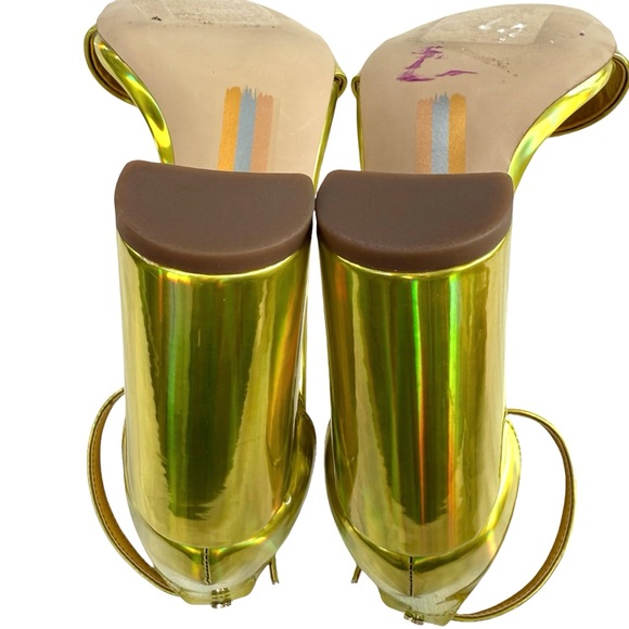 NWOT Sam Edelman Yaro Mimosa Gold Block Heel Ankle Strap Sandals Size 7.5M - Picture 12 of 16